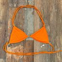 Frankie’s Bikinis FRANKIES BIKINIS Ivy Plissé Triangle Bikini Top In Orange Size L Photo 4