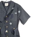 Fantastic Fawn  Skull and Star Short Sleeve Jumpsuit in Dark Green Photo 5