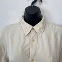 Tommy Bahama  Beige Tan Silk Button Down Blouse Sz Large Photo 1