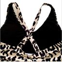 Esprlia Tankini Animal Print Black Cream Crisscross Straps Side Tie Swim Medium Photo 9