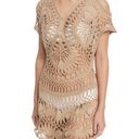 PilyQ  Crochet Cover Up Dress Brown Cold Shoulder Cover-Up Women's Size XS/S Photo 0