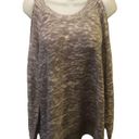 Torrid  Grey Knit 2FER Cold Shoulder Sweater Size 1 Marled Gray Photo 0