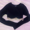 Sincerely Jules Long Sleeve Bling Crop Top Photo 0