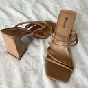 Abound  Austyn Tubular Strappy Block Heeled Sandal Tan Mocha Size 9 NEW Photo 0