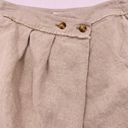 Michael Kors  Skirt Womans 6 Tan Raw Edge Linen Mini Pencil Faux Wrap Button Photo 2