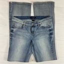 White House | Black Market  Noir Distressed Wash Denim Boot Cut Jeans Size 6 Photo 0