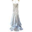 Oleg Cassini  Satin Lace Strapless Wedding Dress Size 4 Photo 1
