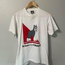 Vintage 90s Schnauzer Dog Size Medium Graphic T Shirt White Photo 0