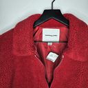 American Eagle  Sherpa Style Bomber Jacket in Red Size Small Oversized Photo 1