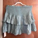 Teal Flowy Mini Skirt Blue Size XXL Photo 4