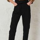 Ba&sh  • Jalia Trousers jeans belted crop high waist paper bag Blackstone denim Photo 0