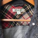 Coldwater Creek Denim Jean Jacket with tartan accent M Petite Photo 1