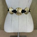 Vintage Black Rope Stretch Belt With Gold Toned Hardware 30 Photo 10