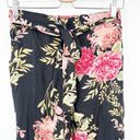 Angie  Womens Boho Spring Flowy Floral Printed Wide Leg Pants Size M Black Pink Photo 2