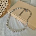 American Vintage Vintage “Laetitia” Silver Purple Pearl Necklace Chunky Chain Clasp Crown Y2K Photo 1