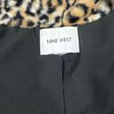 Nine West  Faux Fur Bomber Jacket Cropped Zip Jacket Animal Print Photo 5