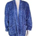 Natori  Blue Soft Fuzzy Comfy Fleece Cardigan Sweater [size Large] EUC Photo 0