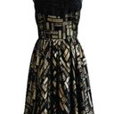2 B. Rych  Dress Black Metallic Gold Silk Chiffon Sleeveless Party Dress Size 6 Photo 12