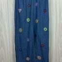 ZARA  Womens Dress XS Denim Midi Halter Embroidered Patch Girly Slit Straight Photo 5