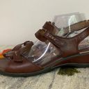 Ecco  Light Brown Leather Womens Sandals Velcro Straps Size 9.5/41 Photo 4