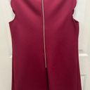 Ted Baker Jasmint Plum Burgundy Draped Scalloped Edge Back Zip Sleeveless Dress Photo 6