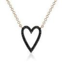 Black Diamond Stephanie Gottlieb (SG Fine)  heart necklace on 14k rose gold chain Photo 0