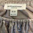 BEACH LUNCH LOUNGE Gray Velour Velvet Ruffle Bell Sleeve Scoop Neck Top Size S Photo 3