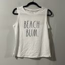 Rae Dunn  Shirt Women’s X-Small XS White NWT Tank Top Beach Bum Casual Summer Photo 2