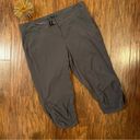 prAna  Jasmine Knicker Capri Crop Pants Stretch 4-Pockets Cinch Waist Sz 10 Gray Photo 1