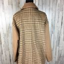 Mural Plaid Longline Coat Jacket Wool Blend Brown Size XL Photo 5