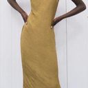 ZARA Wrinkle Look Olive Maxi Dress Backless with Slit Photo 0