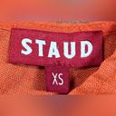 STAUD Orange Size XS 100% Linen Crop Top Elastic Hem Keyhole Button Photo 1