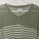 Lou & grey  soft sage v neck striped light sweater size XS Photo 2