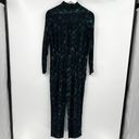 Cleobella  Lia Jumpsuit In Teal Green Snake Print Long Sleeve Zip Up Size Small Photo 4