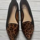 Gap  Women’s  Black and Animal Print Pointed Toe D’Orsay Ballet Flats Sz 7 Photo 0