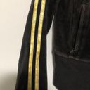 Victoria's Secret Victoria’s Secret Black Velour Gold Stripe Y2K Zip Up Track Jacket Size Small Photo 2