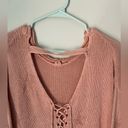 Vintage Havana  Pink Knit Oversized Star Sweater Size Small Photo 4