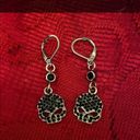 Harley Davidson - Limited! Black Stone Skull Rhinestone Earrings Photo 1