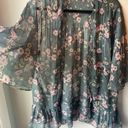 American Eagle  Outfitters Green floral sheer cardigan like new condition! medium Photo 4