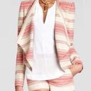 BCBG MAXAZRIA Abbey & Renee Red Multi Stripe Draped Blazer & Short Set Size XS/S Photo 1