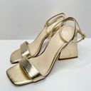 BP  Sandals Womens Size 5 Gold Parker Ankle Strap Chunky Triangular Heels Photo 2