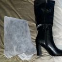 Black Leather High Knee Boots Size 7 Photo 3