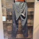 Michelle Mason  Stripe Sateen Trouser Metallic vertical stripe navy trousers Photo 3