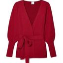 CAbi L //  Red Cabaret Ribbed Wrap Belted Cardigan Sweater Photo 2