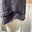 Daisy Leallo  Ruffle Bottom Layered Hem Slub Cotton Gray Tee Medium Photo 1