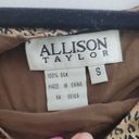 Allison Taylor  Womens Size S Vintage 100% Silk Reversible Tank Top Brown Leopard Photo 2