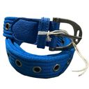 Free People NWT  Avril Grommet Leather Woven Extra-Long Belt in Cobalt Blue Photo 1