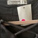 Stateside NEW REVOLVE  Lace-Up Dark Grey Sweatshirt Size M / Medium Photo 6