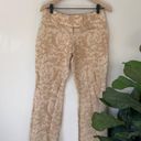 Cache Vintage  Gold Patterned Dressy Pants Zipper Hook and Eye Faux Pockets EUC L Photo 0