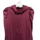 Doe & Rae  Puff Sleeve Sweatshirt Hoodie Dress Size Medium Burgundy Wine Photo 2